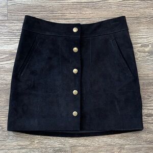 Madewell X Daryl K Black Suede Mini Skirt Women's Size 00